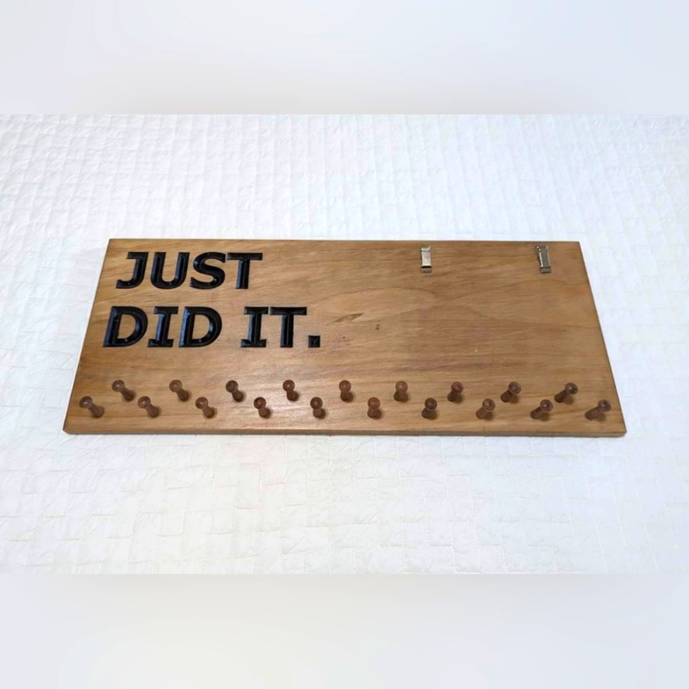 Handmade! Race Medal Hanger. Custom wooden display sign!